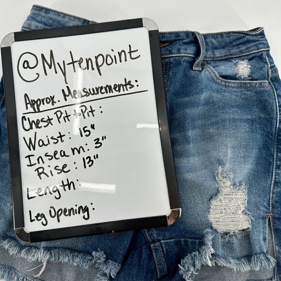 GUESS Blue High Rise Cut Off Frayed Hem Festival Distressed 28 Denim Jean Shorts - Picture 4 of 6
